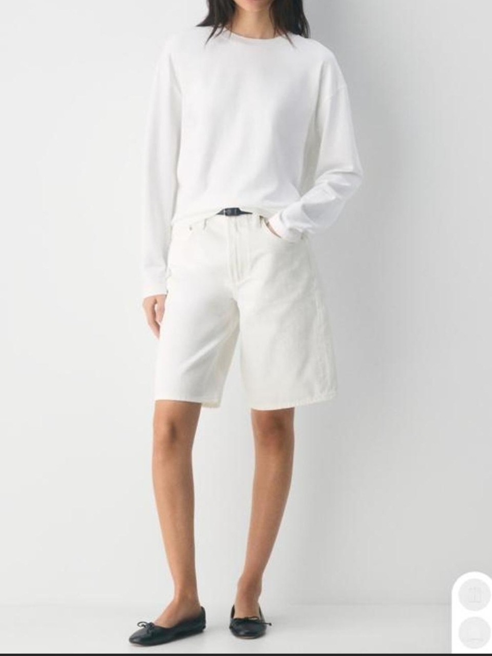 Citizens Of Humanity White Ayla Bermuda Shorts - Relaxed High-Rise Size 28